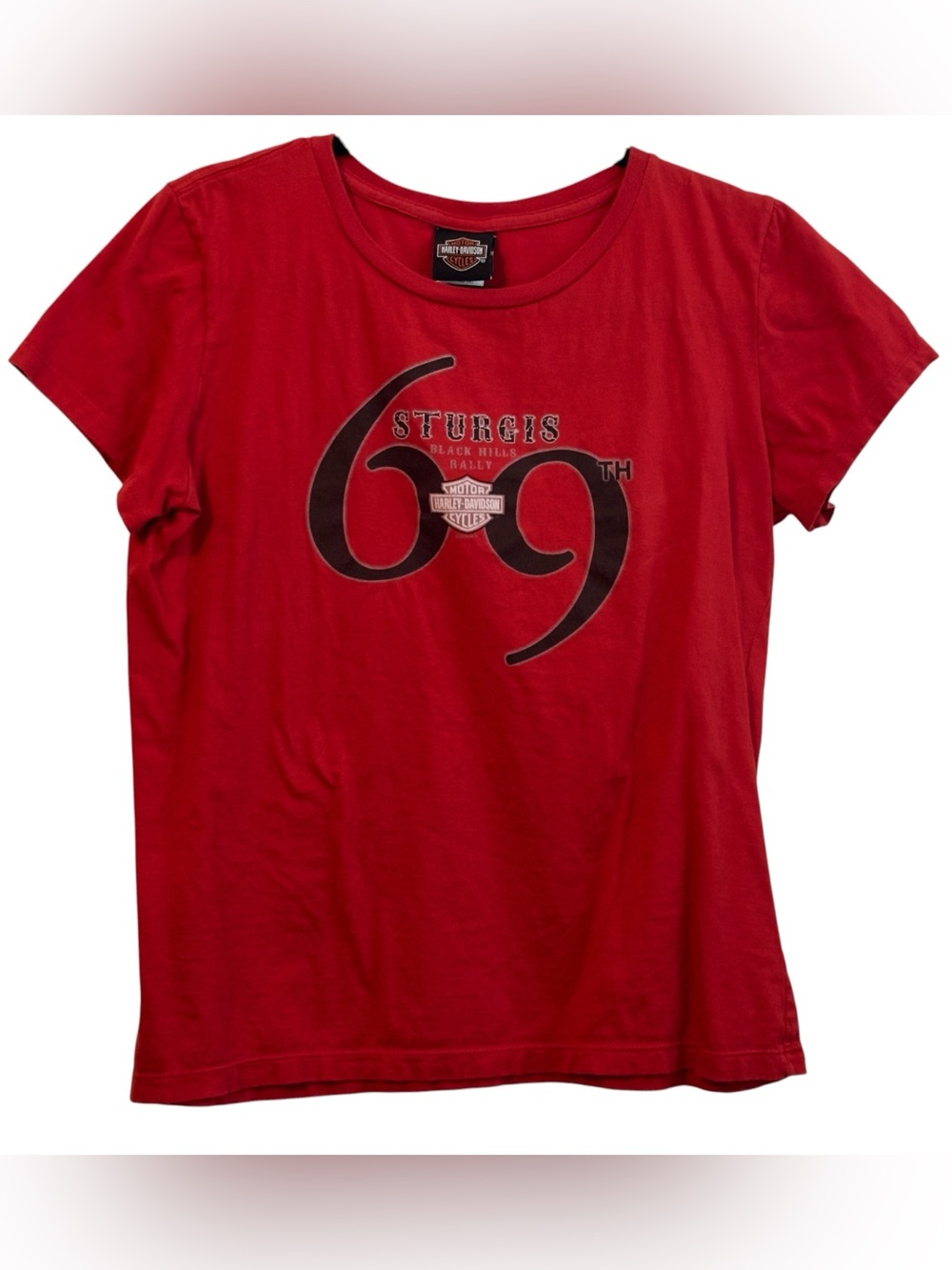 Harley Davidson Red 2009 Sturgis 69th Black Hills Motor Rally Tee  - Size XL